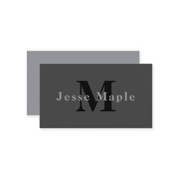 name & monogram | dark gray enclosure invitations