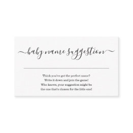 Small Name Suggestion Baby Shower Invitation Simple Front View