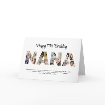 nana photo collage letter cutout grandma birthday invitations