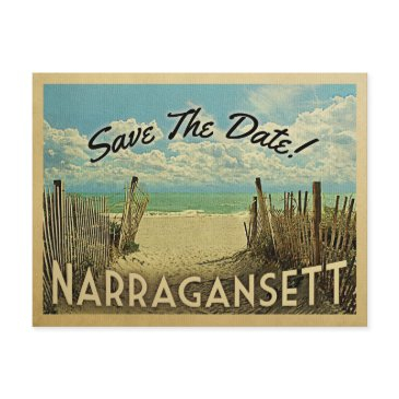 narragansett beach save the date vintage nautical announcement postinvitations
