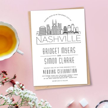 nashville wedding | stylized skyline invitation