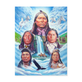 Small Native Americans Art Painting Artwork Postinvitations Front View