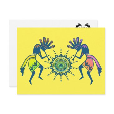 native americans culture - sun dancing kokopelli 5 postinvitations