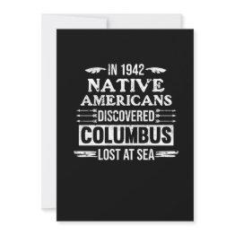 Small Native Americans Discovered Native American Day Thank You Invitations Front View