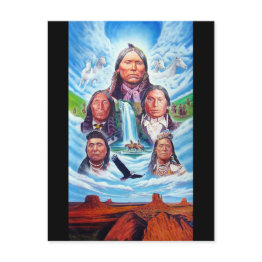 Small Native Americans Famous Indian Chiefs Painting Postinvitations Front View