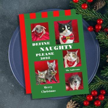 naughty list pet photo christmas flat invitations