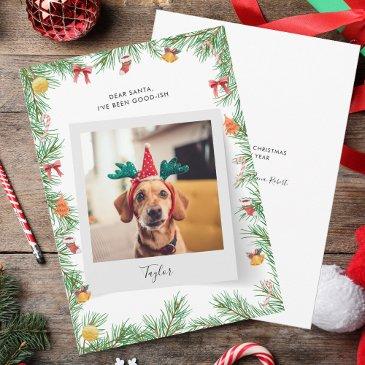 naughty or nice funny pet dog custom christmas holiday invitations