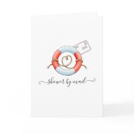 Small Nautical Baby Shower By Mail Invitation Front View