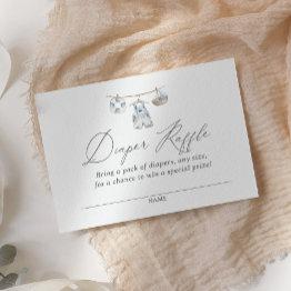 Small Nautical Baby Shower Diaper Raffle Ticket Enclosure Invitations Front View