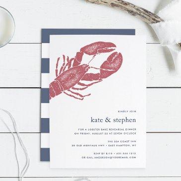 nautical lobster rehearsal dinner invitation