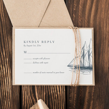 nautical ocean sailboat wedding rsvp invitations