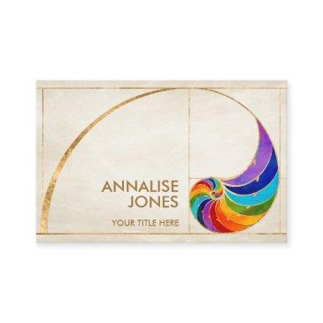 nautilus shell - watercolor chakra colors business invitations