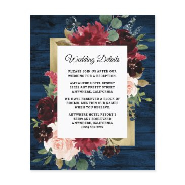 navy blue burgundy blush wedding enclosure invitations