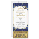 navy blue floral quinceañera sweet 16 vip ticket invitation