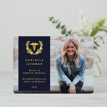 navy caduceus medical graduation announcement