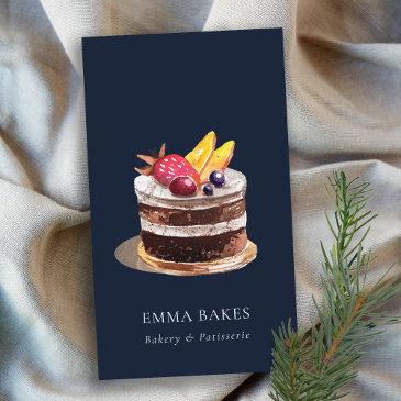 navy fruit floral cake patisserie cupcake bakery business invitations