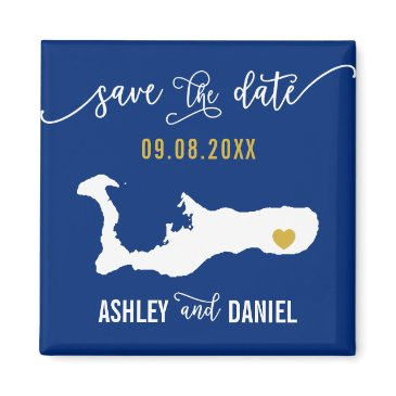 navy grand cayman wedding save the date map magnet