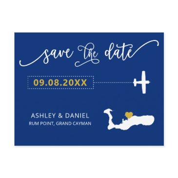 navy grand cayman wedding save the date map postinvitations