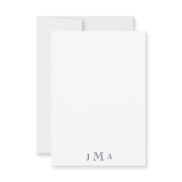 navy monogram masculine flat thank you invitations