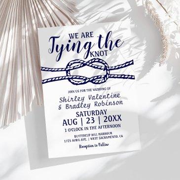 navy nautical wedding | we are tying the knot invitation