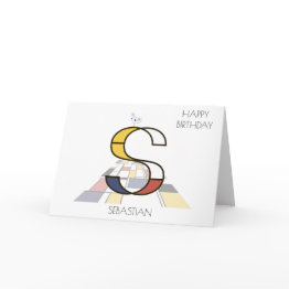 Small Neoplasticism Style Monogram. Letter S Invitations Front View