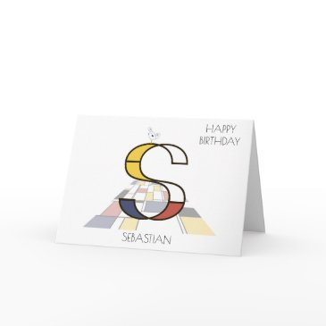 neoplasticism style monogram. letter s invitations