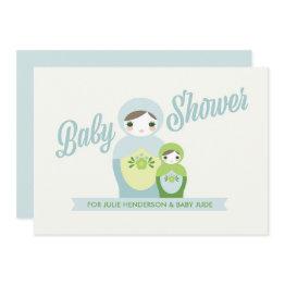 Small Nesting Doll Baby Shower Invitation Front View
