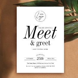 Small Networking Meet & Greet Minimalist Business Logo Invitation Front View