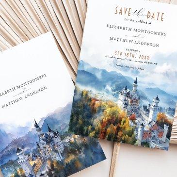 neuschwanstein castle germany save the date invitations