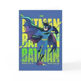 Small Never Give Up Batman Running Graphic Invitations Front View