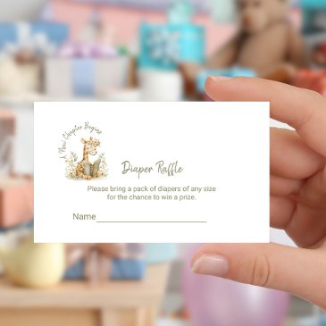new chapter begins giraffe diaper raffle ticket enclosure invitations