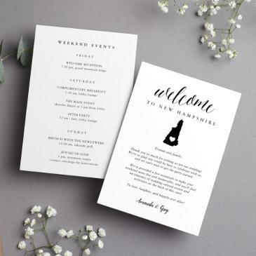 new hampshire wedding welcome letter & itinerary