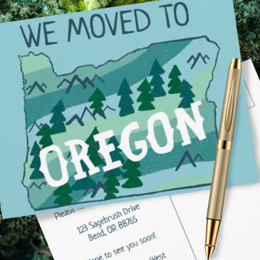 new home address oregon state illustrated map postinvitations
