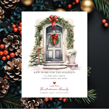 new home for the holidays door moving announcement postinvitations