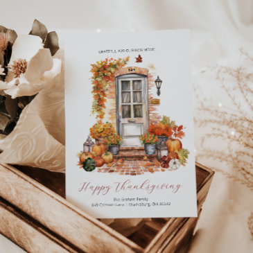new home thanksgiving autumn | front door moving announcement postinvitations
