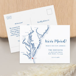 Small New Home Virginia Beach Map Moving Announcement Postinvitations Front View