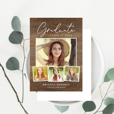 new journey rustic graduation invitation
