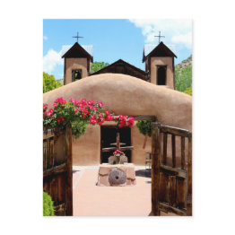 Small New Mexico Adobe Church Postinvitations Front View