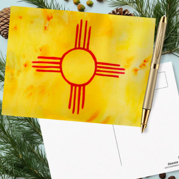new mexico flag watercolor art postinvitations