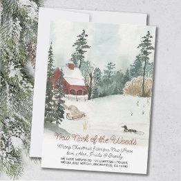 Small New Neck Of The Woods Traditional Holiday Moving Announcement Front View