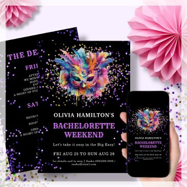 new orleans | bachelorette itinerary weekend invitation