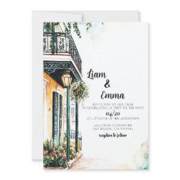 Small New Orleans Wedding Invitation Front View