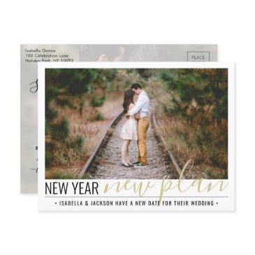 new years wedding change of plans 2 photo holiday announcement postinvitations