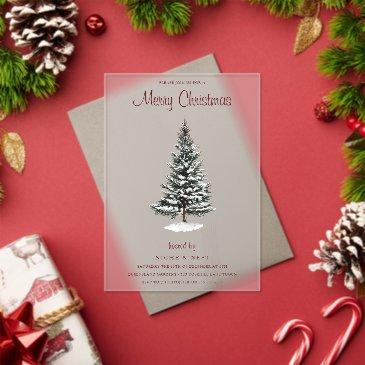 new york christmas: trendy winter modern party acrylic invitations
