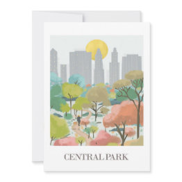 Small New York City, Central Park Greeting Invitations Front View