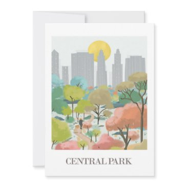 new york city, central park greeting invitations