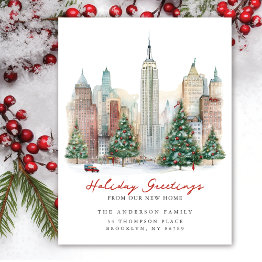 Small New York City Christmas New Address Announcement Postinvitations Front View