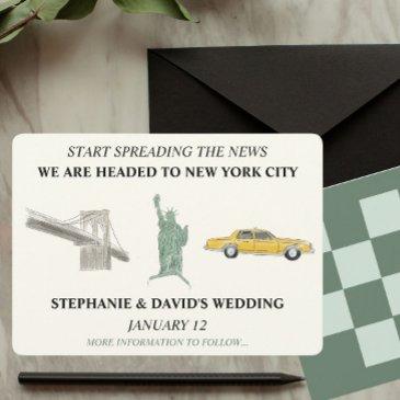 new york city save the date watercolor drawing invitation
