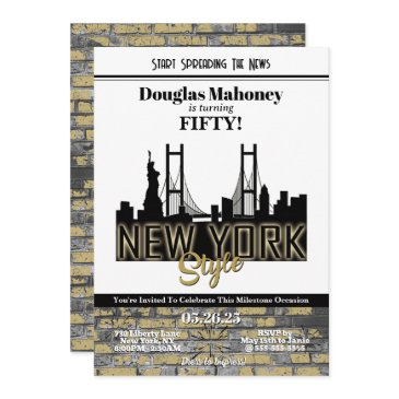 new york theme birthday invitation