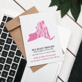 Small New York We've Moved New Address New Home Postinvitations Front View